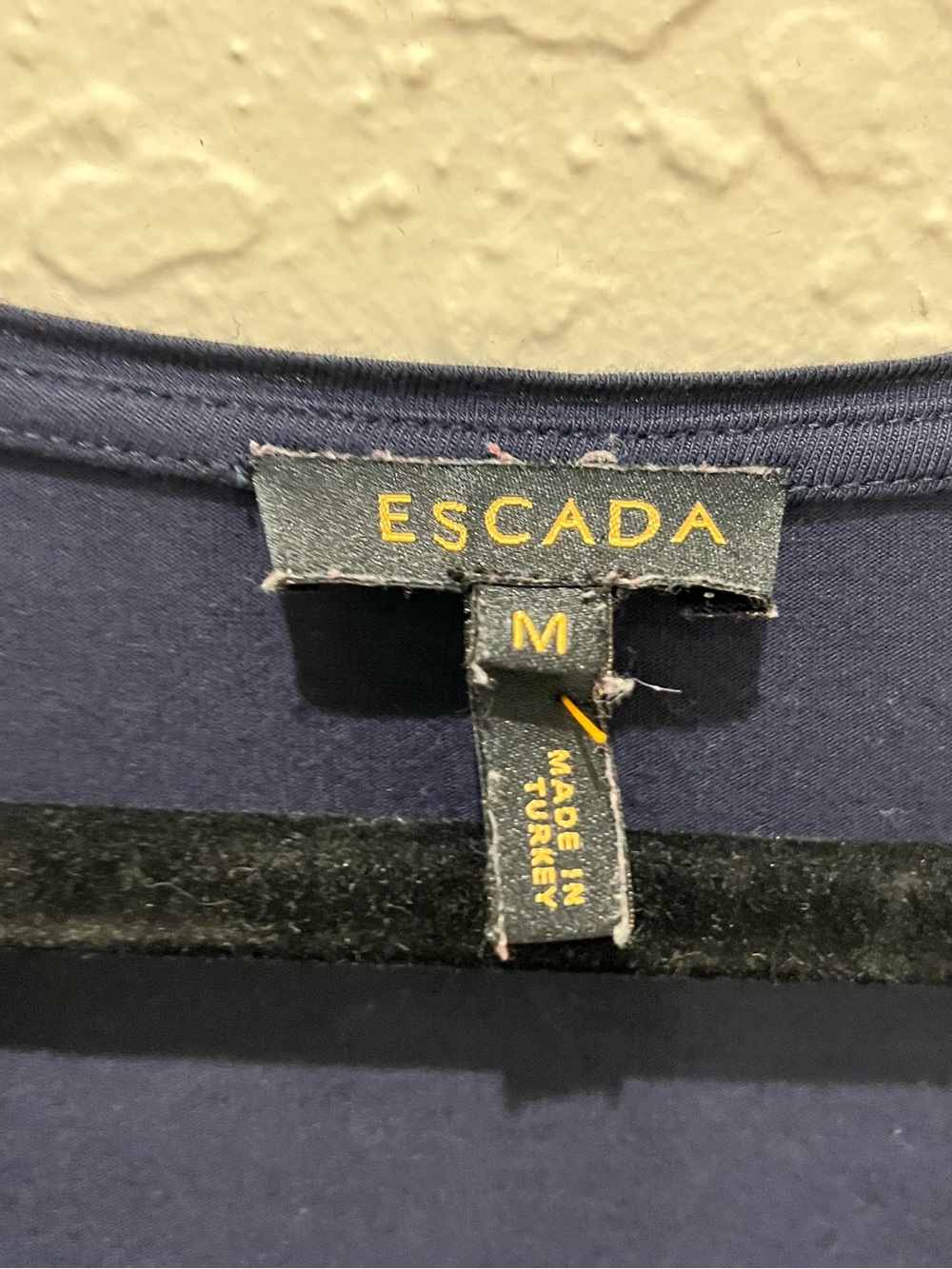 Escada Navy Rhinestone Embellished Logo - Picture 2 of 3